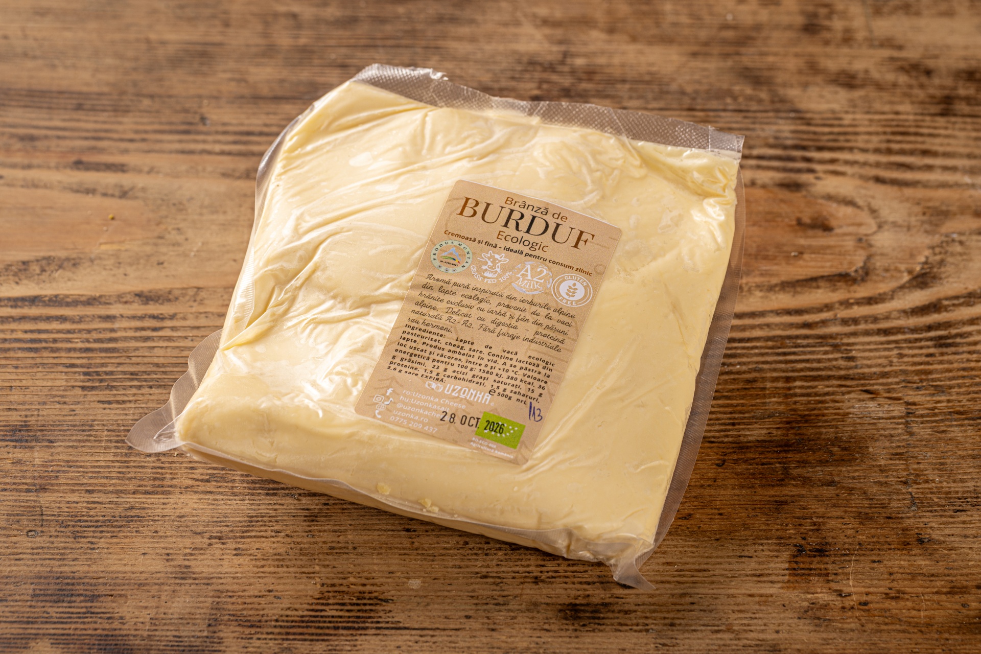 Br&acirc;nză de Burduf Artizanală ECO A2/A2 | 100% Grass-Fed | 500gr